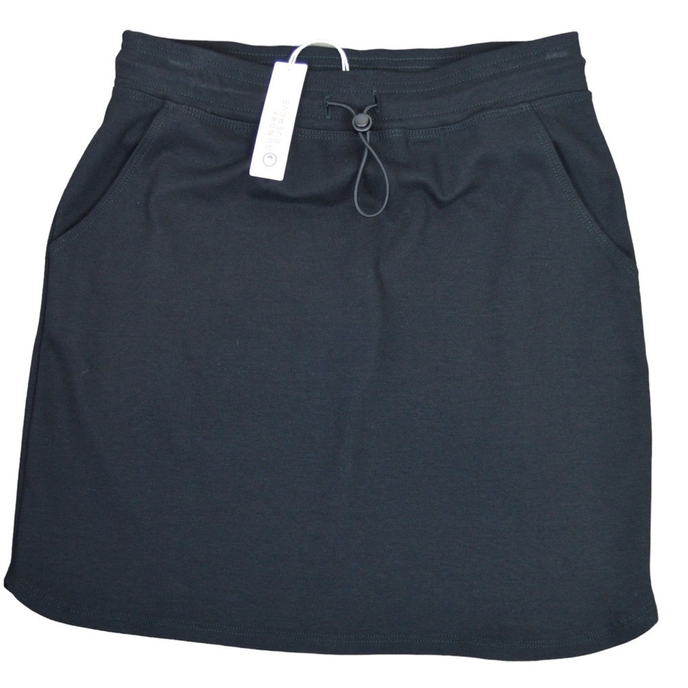 Sundry for EVEREVE Sunday Black Bungee Pull Ponte Knit Skirt, Size Small NWT